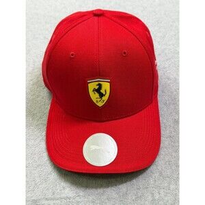 Brand New Puma Ferrari Adjustable Red Baseball Cap Scuderia Logo, Puma Back Logo